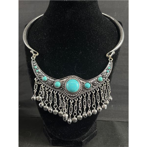 Vintage Silver with Turquoise Choker Necklace