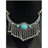 Image 2 : Vintage Silver with Turquoise Choker Necklace