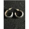 Image 1 : Pair of Hand Hammered Sterling Silver Hoop Earrings
