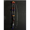 Image 1 : Extra Length Silver Chain with Art Glass & Fancy Silver Beads Garnet Beads Necklace
