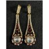 Image 1 : Beautiful Pair of Crystal Stones & Rhinestones Earrings