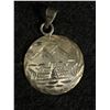 Image 1 : 1.5" L Sterling Pendant with Engraved Mountain Scene