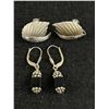 Image 1 : 2 Pairs of Sterling Silver Earrings 1 Marked Bond Boyd