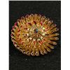 Image 1 : Vintage Ruby Red Starburst Flower Brooch