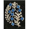 Image 2 : Vintage Blue Glass Leaf Earrings and Brooch Set