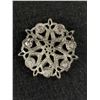 Image 2 : Vintage 1970's Large Pewer Silvertone and Red Rhinestone Floral Cluster Brooch