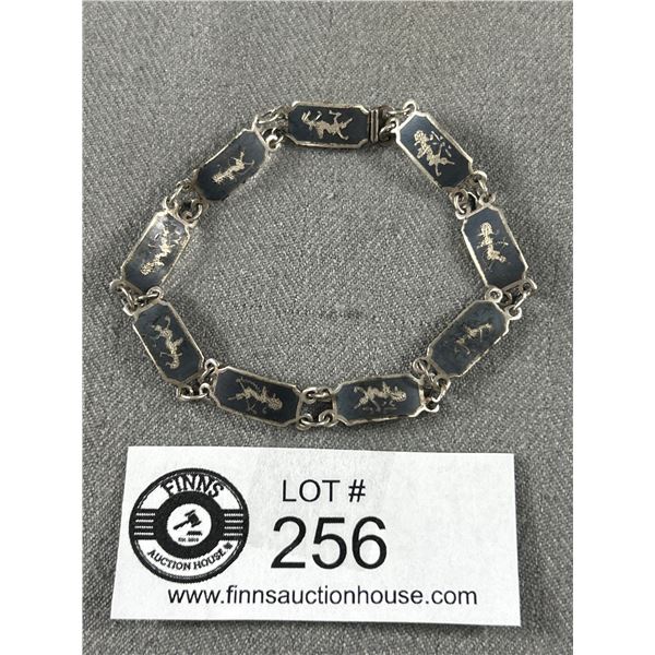 Vintage Siam Sterling Links Bracelet