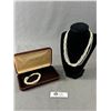 Image 1 : Vintage Multistrand Genuine Freshwater Pearl Necklace & Bracelet with Original Case