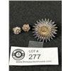 Image 1 : Vintage 925 Earrings & Filigree Brooch