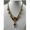 Image 2 : Beautiful Ruby Red & White Rhinestones Necklace