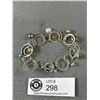 Image 2 : 925 Sterling Silver Links Bracelet with Dangling Genuine Grey & White Pearls