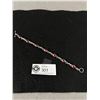 Image 2 : Beautiful Sterling Silver with Red Stones Links Bracelet Marked 925 Mexico