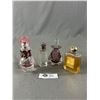 Image 1 : Lot of 4 Vintage Perfume Bottles Signed Glass