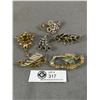 Image 1 : Lot of 6 Mid Century Brooches with Nice Glitter