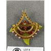 Image 2 : Vintage Czech Glass Bead with Jade Leaves