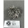 Image 2 : Vintage Signed Pink Rhinestone Floral Brooch