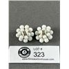 Image 2 : 2 Pairs of Vintage 1950's Milk Glass Earrings