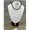 Image 1 : Vintage 1950's Green Glass Choker Plus a Pair of 1960's Ceramic Earrings