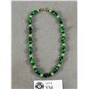 Image 2 : Vintage 1950's Green Glass Choker Plus a Pair of 1960's Ceramic Earrings
