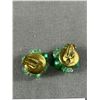 Image 5 : 1960's Copper & Enamel Brooch & Earrings Plus 1960's Green Glass West Germany Earrings