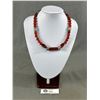 Image 1 : Vintage Glass Bead Necklace with Silvertone Beads