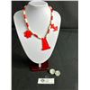 Image 1 : Very Nice 1980's Shell Earrings and 1980's Dyed Shell Necklace