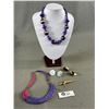 Image 1 : Lot of 1980's Necklaces and Earring Shell, Beads, Leather Etc