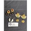 Image 1 : Lot of 3 Decorative 1980's Earrings