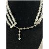 Image 3 : Vintge 3 Strand Crystal Necklace with Crystal Earrings