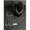 Image 1 : Lot of Vintage Rhinestone Necklaces 1 Missing a Stone, 2 Missing Clasps. Fix it, Craft it,Repair it 