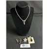 Image 1 : Vintage Rhinestone Lot of Earrings, Necklace and Maple Leaf Brooch