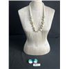 Image 1 : 1980's Lot of a Ceramic Beaded  Necklace and Colourful Leather and Gold Tone Earrings