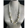 Image 2 : 1980's Lot of a Ceramic Beaded  Necklace and Colourful Leather and Gold Tone Earrings