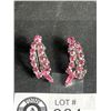 Image 4 : Vintage Rhinestone TeardropNeclace with Pink Rhinestone Earrings