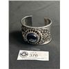 Image 1 : Ornate Vintage Silver Cuff Bangle with Stone