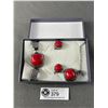 Image 1 : Vintage Silver Coral Colour stone Necklins Set