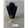 Image 1 : Tiger Eye Chalcedony Jasper, etc Vintage Necklaces