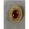 Image 2 : Eye Stopper Ruby Gold Brooch Solid Quality Vintage Piece