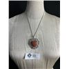Image 1 : Adorable Vintage Gold Stone Silver Heart Necklace