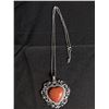 Image 2 : Adorable Vintage Gold Stone Silver Heart Necklace
