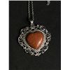Image 3 : Adorable Vintage Gold Stone Silver Heart Necklace