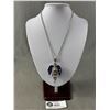 Image 1 : Gorgeous Vintage Cobalt Blue Rhinestone Silver Angel Necklace! Large & Solid!
