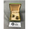 Image 1 : Old Solid Enamel Cufflinks Original Box in Excellent Condition