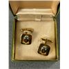 Image 2 : Old Solid Enamel Cufflinks Original Box in Excellent Condition