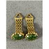 Image 2 : Quality Vintage Jade Goldtone Cufflinks