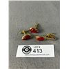 Image 1 : Eye Catching Unique Gold Tone Cufflinks Set with Red Stone