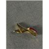 Image 3 : Eye Catching Unique Gold Tone Cufflinks Set with Red Stone