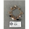 Image 1 : Gorgeous Gold Oer Sterling Silver Charm Bracelet with Charms. Marked 925 & Designer Logo 30gr