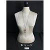 Image 1 : 2 Vintage Rhinestone Brooches, Key Design Pendant &Seed Pearl Pendant with Chain Necklace