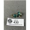 Image 1 : Gold Vermeil 925 Sterling Silver with Faceted Blue Stone Pair of Earrings